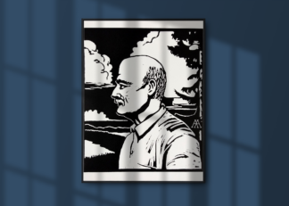 Linocut Poster — Knut Hamsun