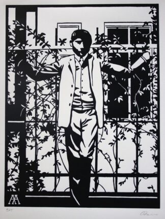 Linocut Poster — Kafka in the Garden
